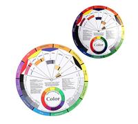 DECOMELODY 2 Pcs Creative Color Wheel for Women Nail Art Makeup Rotatable Color Mixing Learning Guide with Grayscale Tints Tones Visual Chart for Blending Matching