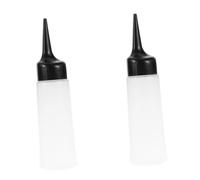 DECOMELODY 2 Pcs Hair Dye Bottles Refillable Squeeze Containers for Salon Use Clear Plastic Shampoo and Coloring Bottles with Nozzle Easy to Fill and Apply Hair Treatment Black and White