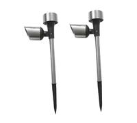 DECOMELODY 2 Pcs Solar Powered Garden Lights Outdoor Pathway Stake Lights Lawn Lighting Warm for Safe Night Walks and Energy Saving