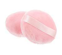 DECOMELODY 2 pcs Washable Makeup Powder Puff Soft Velour Cosmetic Sponge for Foundation Concealer Blusher Highlighter Application Diameter Reusable Powder Applicator for Women