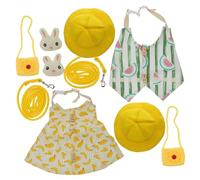 DECOMELODY 2 Sets Bunny Clothes Harness Leash Set for Rabbits and Small Pets with Hanging Bags Gentleman Style Pet Accessories for Walks and Parties Comfortable Texture and Soft