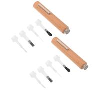 DECOMELODY 2 Sets Double-end Cat Eye Nail Magnet Pens with Wood Handles, Fine Detail Brush Replacement for Manicure Painting Tools, Nail Art Essentials for Salon and DIY Use