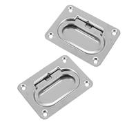 DECOMELODY 2 Sets Heavy-duty Stainless Steel Ring Hatch Latch Recessed Flush Pull Handles with Ergonomic Grip for Boat Floor Decks Hatch Lift Pull for Yachts and Rvs