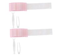DECOMELODY 2 Sets Invisible Lace Double Eyelid Tapes for Hooded Eyes Self-adhesive Eye Lift Strips with Fork and Tweezers Skin-safe Makeup Tool for Natural Definition Pink