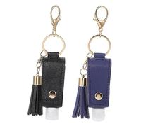 DECOMELODY 2 Sets Portable Perfume Bottles with Leather Key Chain and Tassel Cover Empty Travel Containers for Handbag and Backpack Leak Design