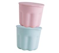 DECOMELODY 2 Sets Silicone Makeup Brush Cleaning Bowls with Textured Pads for Gentle Cosmetic Brush Washing and Easy Storage Compact Design for Eyeshadow and Brow Tools