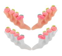 DECOMELODY 2 Sets Silicone Toe Separators for Women Soft Skin Friendly Toe Spacers with Strawberry Design for Pedicure and Nail Art Manicure Tools