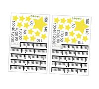 DECOMELODY 2 Sheets Height Measure Sticker Star Shape PVC Growth Wall Ruler with Fine Picture Quality and Fade Resistant for Kids Room Decor and Recording Child's Growth
