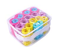 DECOMELODY 20 Pcs Plastic Hair Curlers Rollers with Teeth Durable Hair Styling Tools Easy Grip Cling Design Multi Color Set for Quick Beautiful Curls Random Color