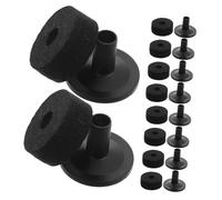 DECOMELODY 20 Sets Drum Cymbal Plastic Sleeves and Black Felt Pads Replacement Accessories for Stand Protection Shock Absorption Easy Installation Suitable for Various Drum Kits and