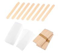 DECOMELODY 200 Pcs Wax Strips and Wooden Applicator Sticks Hair Removal Kit for Body and Face Supple Non Woven Material for Easy Depilation Legs Arms Bikini Chest and Back at Home Salon Use