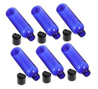 DECOMELODY 20pcs Clear Cosmetic Travel Containers Portable Plastic Bottles for Toiletries Shampoo Lotion Creams Lightweight Blue and Black Caps