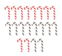 DECOMELODY 20Pcs DIY Christmas Mini Cane Phone Case Accessories Set, Red and Coffee Soft Clay Creative Ornament Materials for Holiday Phone Decor