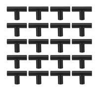 DECOMELODY 20pcs Modular Shoe Rack Connectors 11mm Plastic T-Joint Fittings Three-Way Tube Couplings Wardrobe Rack Replacement Parts for DIY Closet and Storage Organizer Systems Black