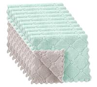 DECOMELODY 20pcs Thickened Microfiber Kitchen Dish Towels Highly Absorbent Wiping Duster Cloths for Oil and Water Stain Removal Soft Non-shrink Cleaning Rags for Dishware and Appliances