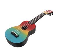 DECOMELODY 21-Inch Hand-Painted Rainbow Wood Ukulele Starter Kit for with Gig Bag, Beginner Mini Guitar Musical Instrument Set