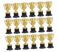 DECOMELODY 24 Pcs Small Gold Plastic Trophies Award Cups for Sports Competitions Party Favors Classroom Rewards with Polished Elegant Design for Adults