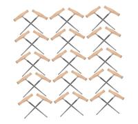 DECOMELODY 24pcs 3/4-4/4 Violin Peg Hole Tool with Wooden Handle 1:30 Taper Iron Luthier Instrument Repair Kit for Violin and Viola Professionals
