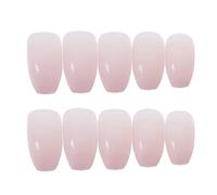 DECOMELODY 24pcs Ballerina Jelly Fake Nails Set with Pink Gradient Press-on Nail Tips for Women Manicure Pre-designed Artificial Fingernails for Easy Extension and Fashion Use