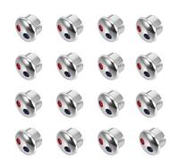 DECOMELODY 24pcs Faucet Hole Plugs with Cold Hot Water Temperature Indicators Red Blue Label Caps for Kitchen and Bathroom Sink Tap Handles Easy Install Decorative Faucet Accessories