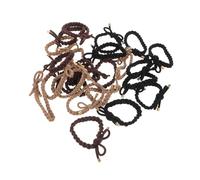 DECOMELODY 24pcs No Damage Bow Hair Scrunchies High Elastic Braid Hair Ties Durable Ponytail Holders Black Khaki Versatile Accessories for Women Daily Sports Casual Wear