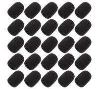 DECOMELODY 25 Pcs Microphone Sponge Covers Black Supple Mic Accessories for Recording Stage Office Use