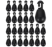 DECOMELODY 25pcs Black Fishing Space Bean Connectors Lightweight Fishing Beads for Carp Line Link Feeder Hook Freshwater Tackle Accessories
