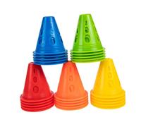 DECOMELODY 25pcs Plastic Roller Skating Marker Cones for Sports Training Windproof Roadblocks for Small Skates Agility Practice Outdoor Skating Obstacle
