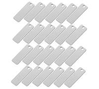 DECOMELODY 25pcs Stainless Steel Rectangle Blank Tags Mirror Finish Metal Keychain Blanks Stamping Charms for DIY Jewelry Making Dog Id Tags Outdoor Use