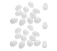DECOMELODY 25pcs White Artificial Parrot Hatching Eggs Simulated Bird Eggs Solid Plastic Faux Nest Props for Craft Decoration Realistic Imitation Unpainted Faux