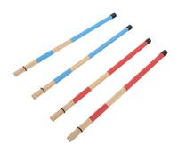 DECOMELODY 2pairs Wooden Drum Brushes Stick Bundle for Jazz Percussion Performance Practice Drumming Accessories for Drummers