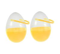 DECOMELODY 2pc Jumbo Yellow Easter Eggs with Handles Fillable -shaped Containers for Surprise Treats Creative Crafts Decorations for Parties Family Gatherings and School Activities