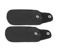 DECOMELODY 2pcs 10-hole Harmonica Storage Cases Black Faux Leather Harmonica Pouches Protective Padding Suitable for Blues Diatonic Instruments