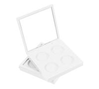 DECOMELODY 2pcs 26.5mm White Empty Eyeshadow Palette and Lipstick Case with Magnetic Closure, 4-compartment Makeup Storage Box for Cosmetic Organization and Travel
