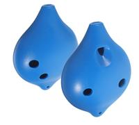 DECOMELODY 2pcs 6-hole Ac Ocarina Set for Beginners Blue Ceramic Wind Musical Instruments for Boys and Girls and Students, Portable Small Ocarinas Suitable for Music Practice