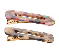 DECOMELODY 2pcs Acetate Hair Barrettes for Teen Sweet Geometric Hair Clips Women Leopard Square Design for Parties Daily Styling