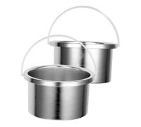DECOMELODY 2pcs Aluminium Wax Melting Pot 500ml Replacement Inner Pot for Electric Hard Wax Warmer Hair Removal Machine Salon and Home Use