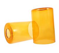 DECOMELODY 2pcs Amber Glass Lampshades Replacement for Wall Chandelier Light Fixtures Cylinder Shape Decorative Lamp Covers Lightweight and Easy to Install Soften Bright Light for Living Room