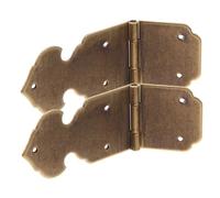 DECOMELODY 2pcs Antique Brass Cabinet Hinges Small Bronze Butt Hinges for Jewelry Boxes Wooden Chests Retro Decorative Hardware for Cupboards and Furniture