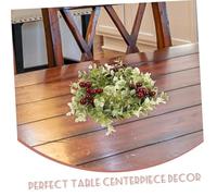 DECOMELODY 2pcs Artificial Berry Candle Rings Wreaths with Lifelike Leaves for Dining Table Party Decoration Simulation Eucalyptus Garland Xmas Candle Wreaths for Home Festive Centerpiece