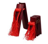 DECOMELODY 2pcs Bamboo Chinese Kuaiban Allegro Clapper Traditional Percussion Instruments for Childrens Storytelling and Public Speaking Practice with Large and Small Clappers