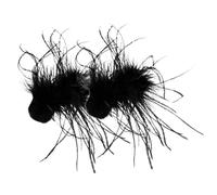 DECOMELODY 2pcs Black Ostrich Hair Clips Fluffy Goth Bobby Pins Elegant Vintage Style for Women Party Masquerade and Halloween Accessories