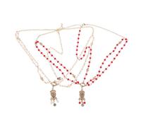 DECOMELODY 2pcs Boho Pearl Rhinestone Wedding Head Chain Lightweight Bridal Hair Jewelry for Prom Festival Halloween Party Baroque Princess Accessories