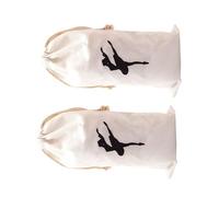 DECOMELODY 2Pcs Canvas Ballet Dance Bags with Drawstring for Pointe Shoe Storage Capacity Shoe Pouches for Ballet Practice and Recital Accessories