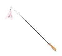 DECOMELODY 2pcs Carbon Fiber Cat Teaser Sticks with Wooden Handles Interactive Cat Play for Kittens in Blue and Pink for Indoor Exercise and Entertainment