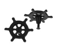 DECOMELODY 2pcs Cast Iron Wardrobe Handles Black Nautical Style Pulls for Cabinet Drawer Knobs Smooth Surface Hardware for Home Hotel Cupboard Bedroom Furniture