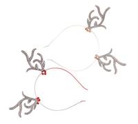 DECOMELODY 2pcs Christmas Deer Antler Headbands Creative Festival Hair Hoops with Rose Gold and Red Colors for Holiday Party Accessories