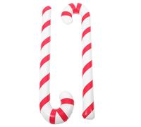 DECOMELODY 2pcs Christmas Inflatable Cane Balloons Red and White Candy Crutch Party Decorations Reusable for Xmas Birthday Holiday Celebrations
