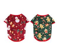 DECOMELODY 2pcs Christmas Pet Clothes Set for Dogs and Cats Xs Snowman and Gingerbread Costume, Cute Puppy Holiday Garments for Small Breeds, Festive Xmas Apparel for Photo Props