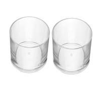 DECOMELODY 2pcs Clear Acrylic Drinking Glasses Unbreakable Reusable Tumblers Stackable Beverage Cups for Kitchen Poolside Patio Dishwasher Safe Whiskey Cocktail Juice Glasses